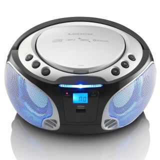 SCD-550SI SCD-550SI Tragbares UKW-Radio CD/MP3/USB/Bluetooth-Player® mit LED-Beleuchtung Silber (VPE=2 Stk)